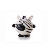 JK Vinylová lopta zebra, biela pískacia hračka pre psov, 10 cm